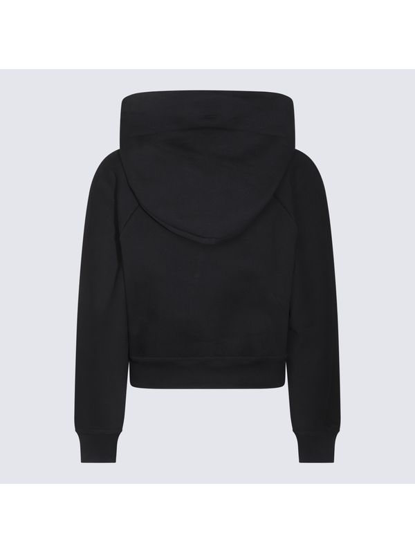 ドローストリングロゴデコレーションコットンパーカー