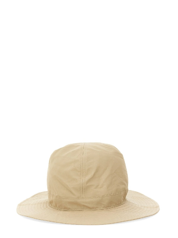 Beige Cotton Bucket Hat