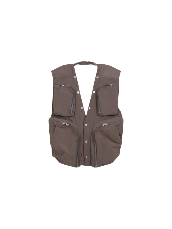 Cargo Pocket Detail Cotton Vest