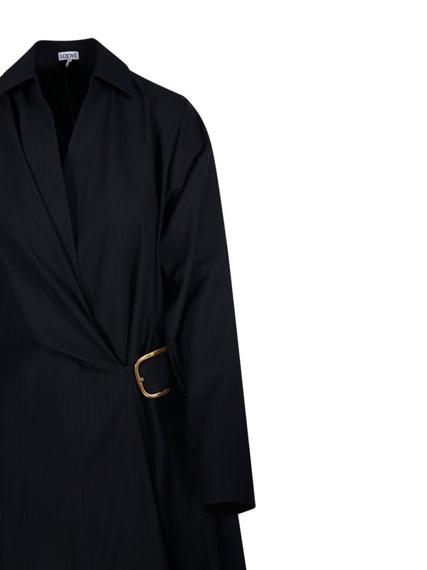 Belt Detail Wool Cotton Coat