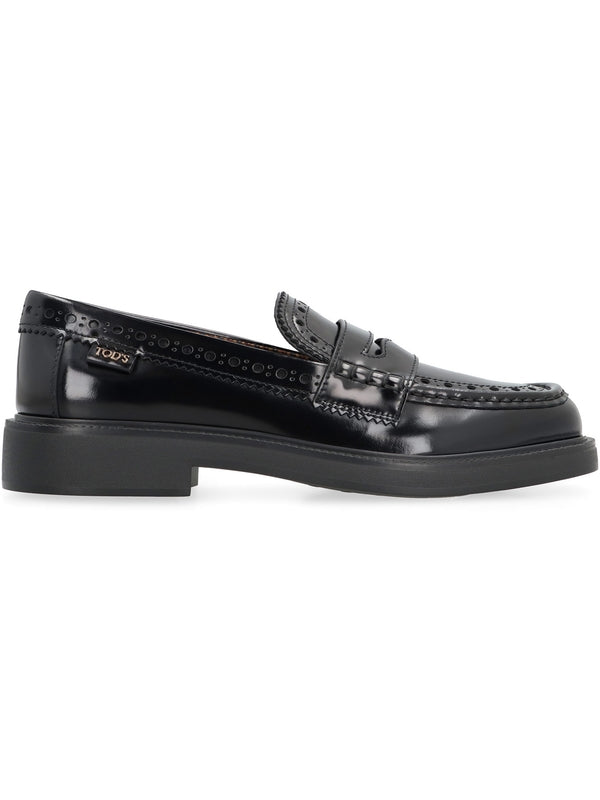 Black Leather Penny Loafers