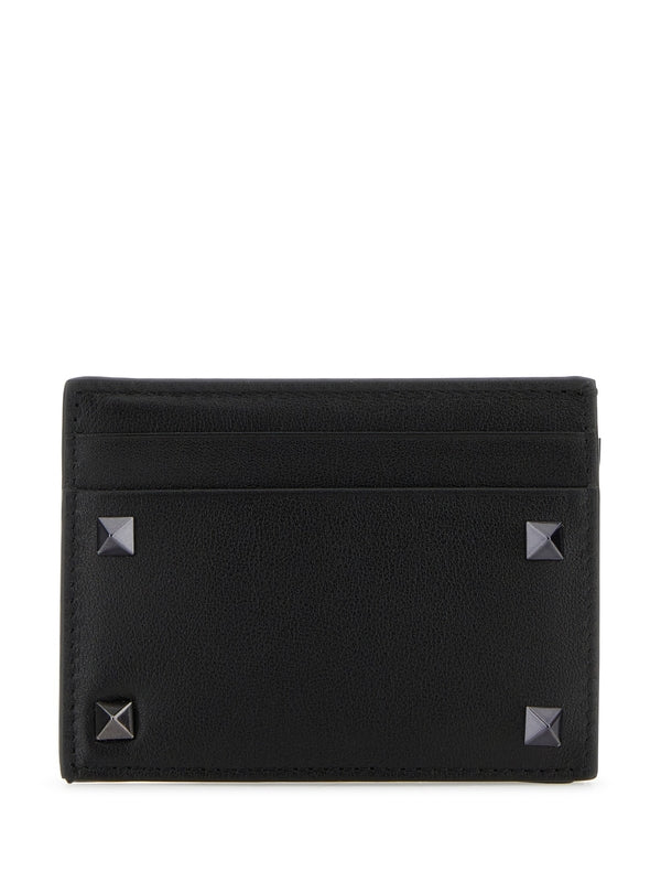 Rockstud Leather Card Wallet