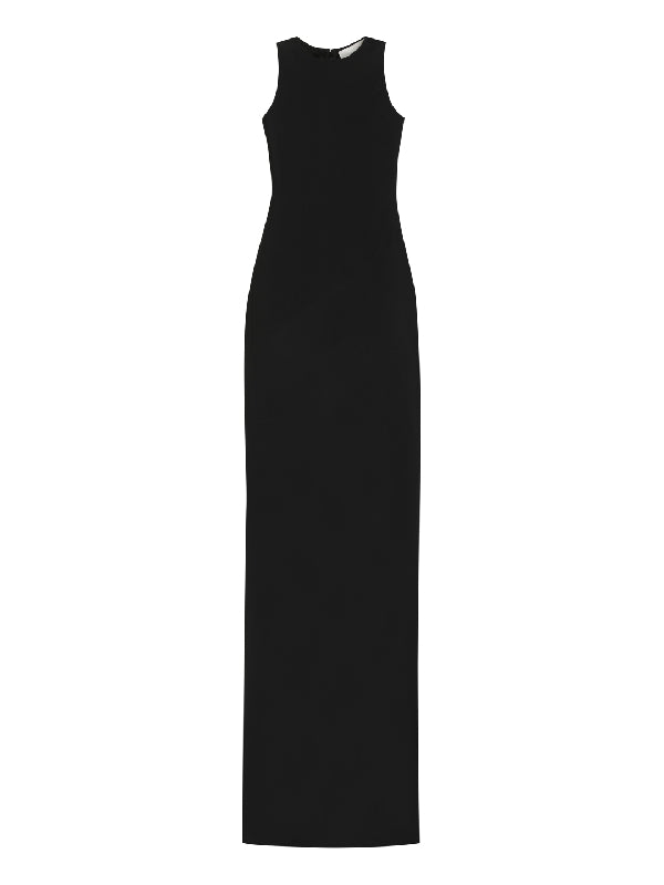 Sleeveless Satin Long Dress