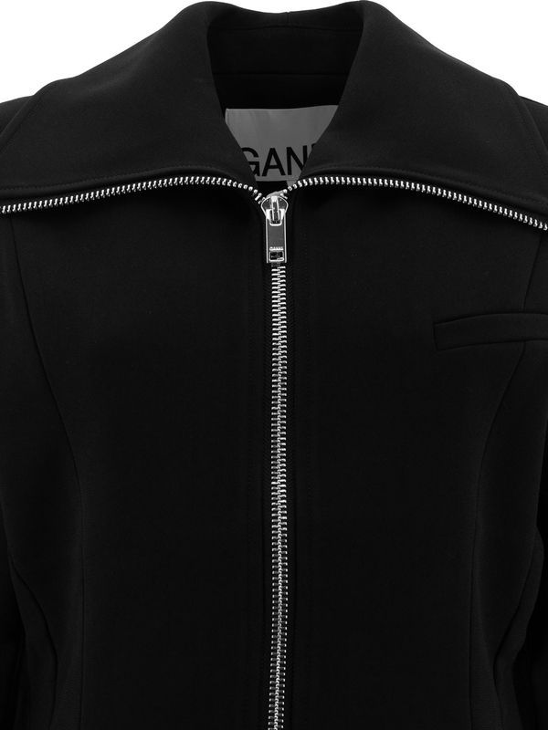 Bonded Crepe Curve Sleeve Jacket