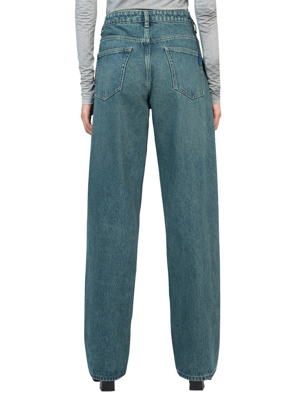 Crowd Button Stud Denim Pants