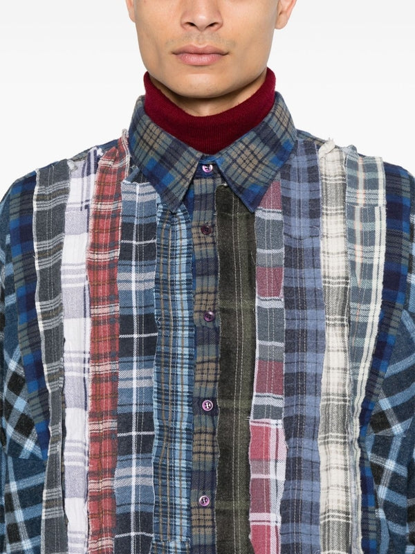 Patchwork Check Pattern Shirt