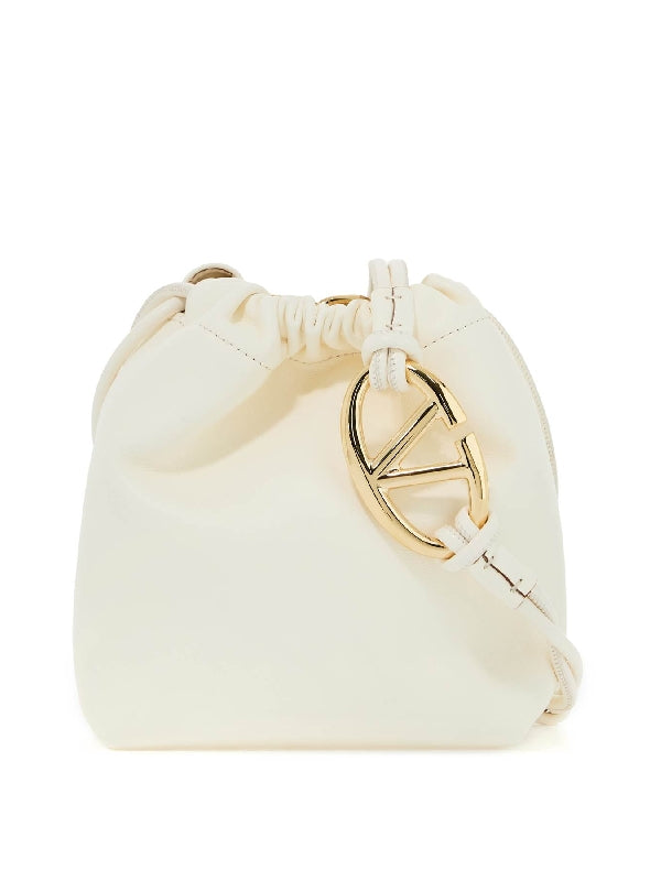 V Logo Leather Mini Bucket Bag - Jente