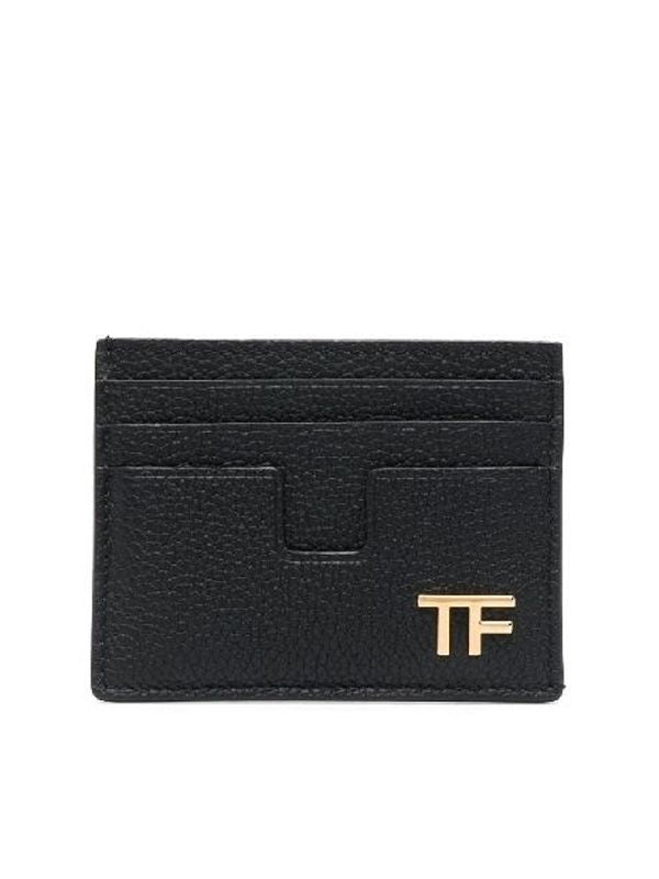 TF Metal Logo Leather Card Wallet