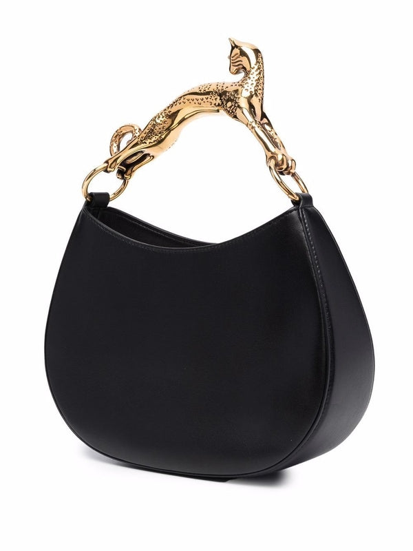 Cat Handle Leather Shoulder Bag