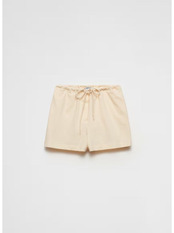 Back Triangle Patch Drawstring Cotton Shorts