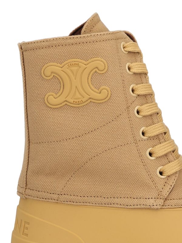 Celine Beige Lace-Up Boots