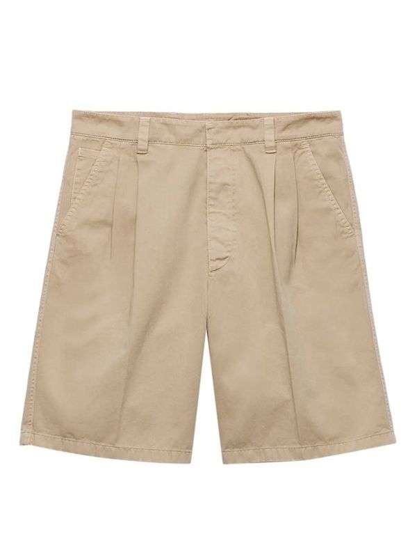 Back Triangle Patch Cotton Bermuda Shorts