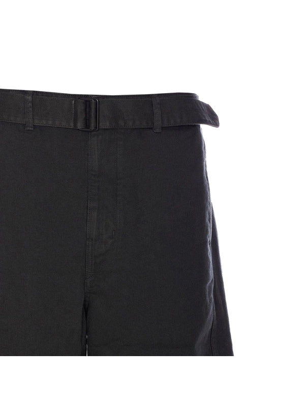 Belted Denim Bermuda Shorts