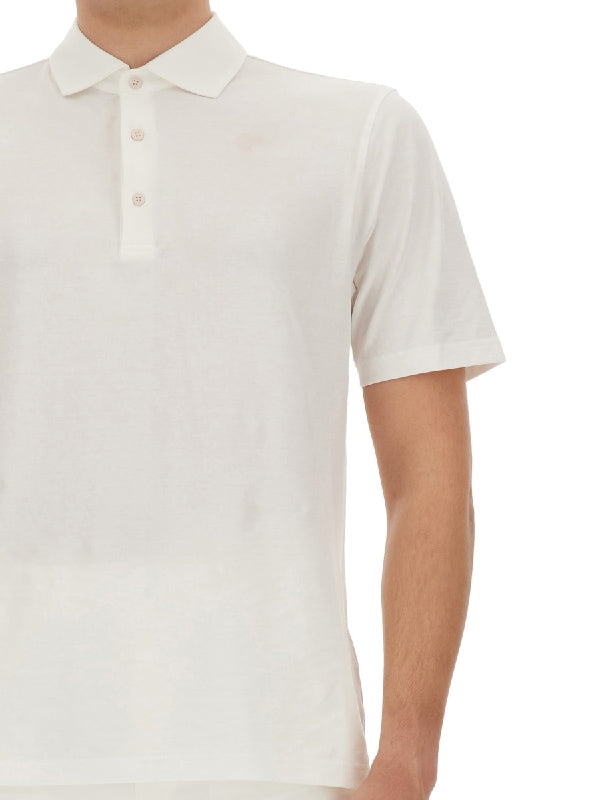 White Cotton Polo Shirt