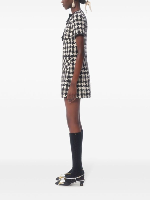 Houndstooth
  Check Mini Dress