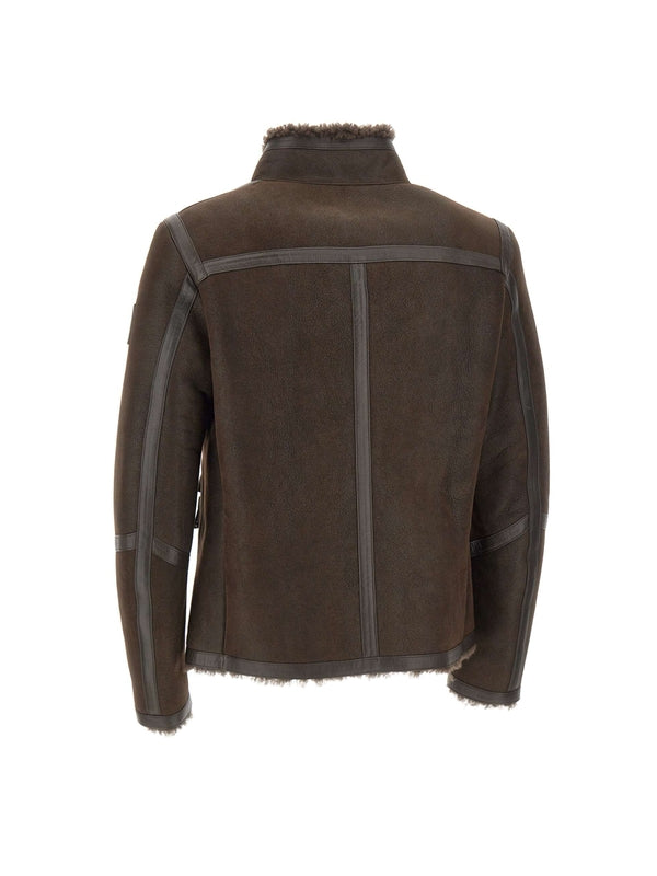 Belstaff High Neck Leather Jacket