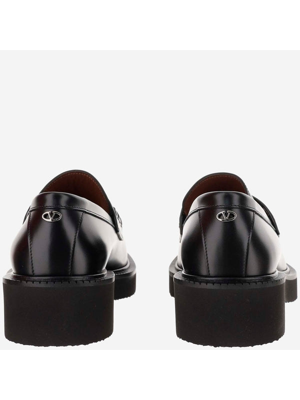 V Logo Calfskin Loafers