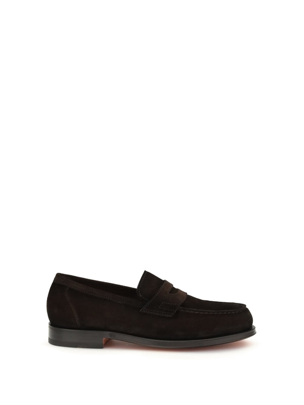Santoni Brown Penny Loafer