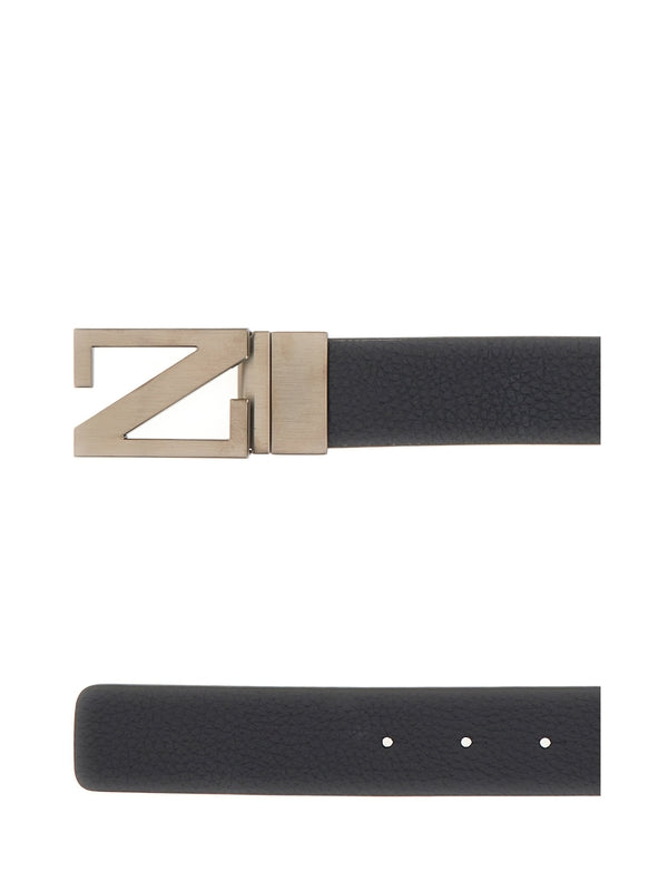 Z Zegna Black Leather Belts