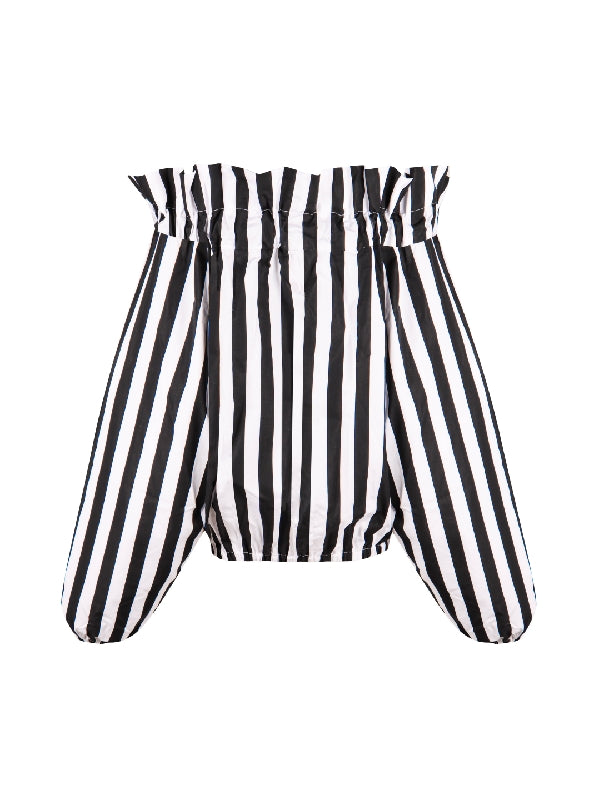 Bow Detail Stripe Blouse Top