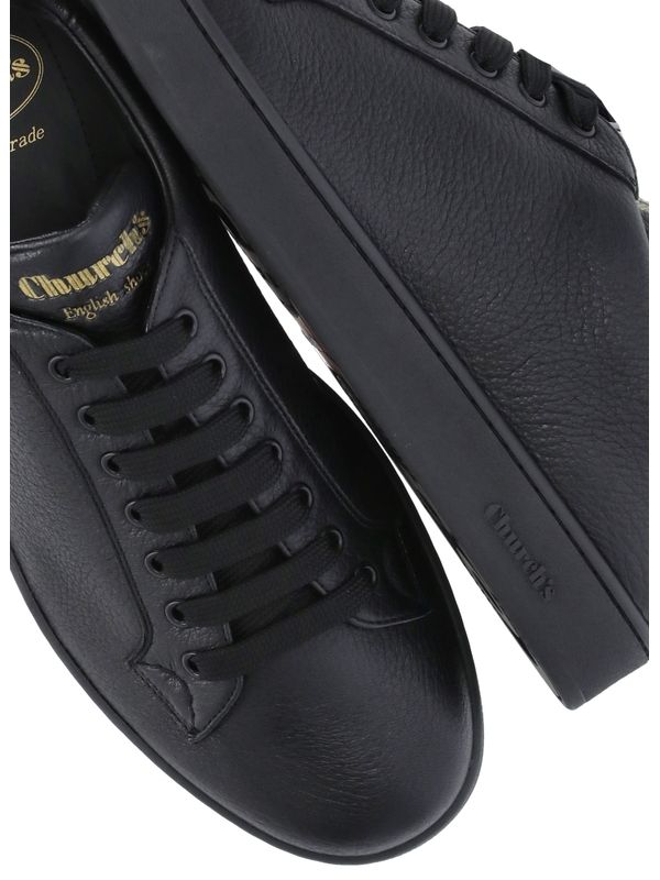 Black Leather Lowtop Sneakers