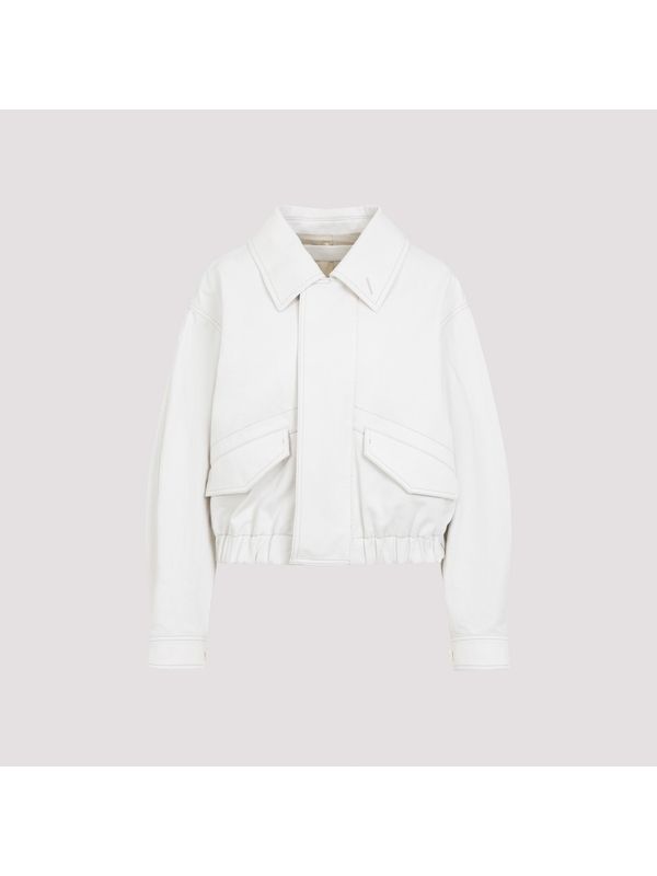 Cropped Twill Cotton Bomber Jacket
