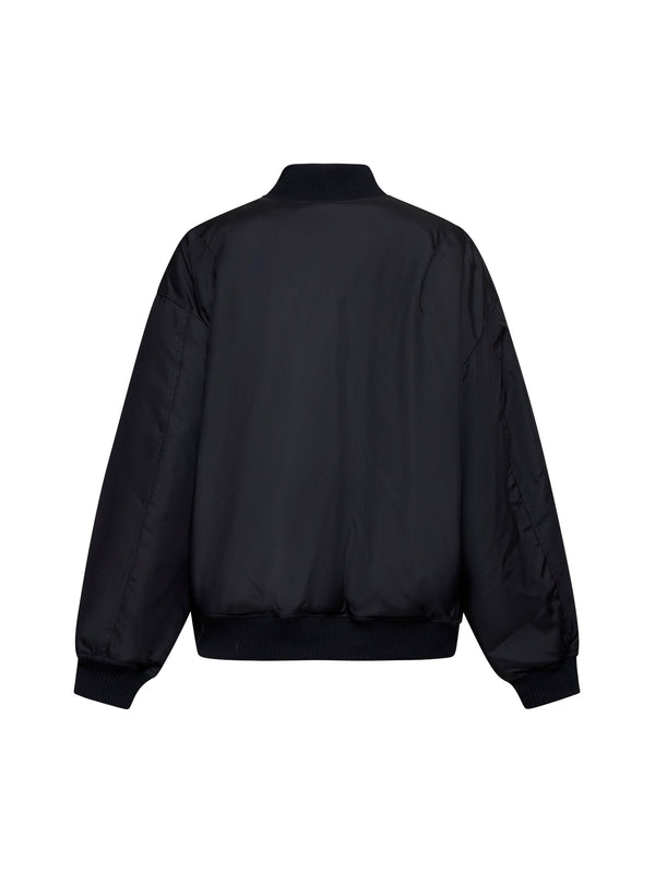 Black Nylon Bomber