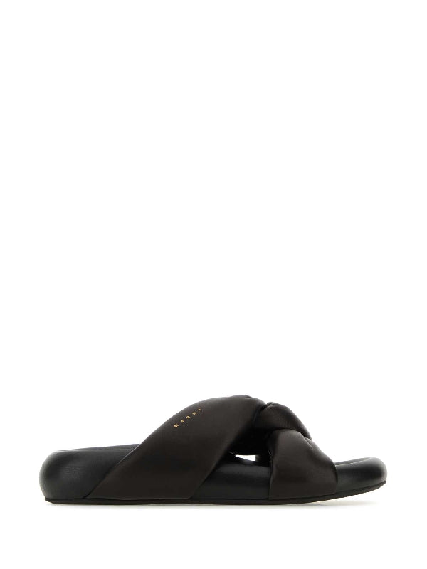 Twist Bubble Leather Sandals