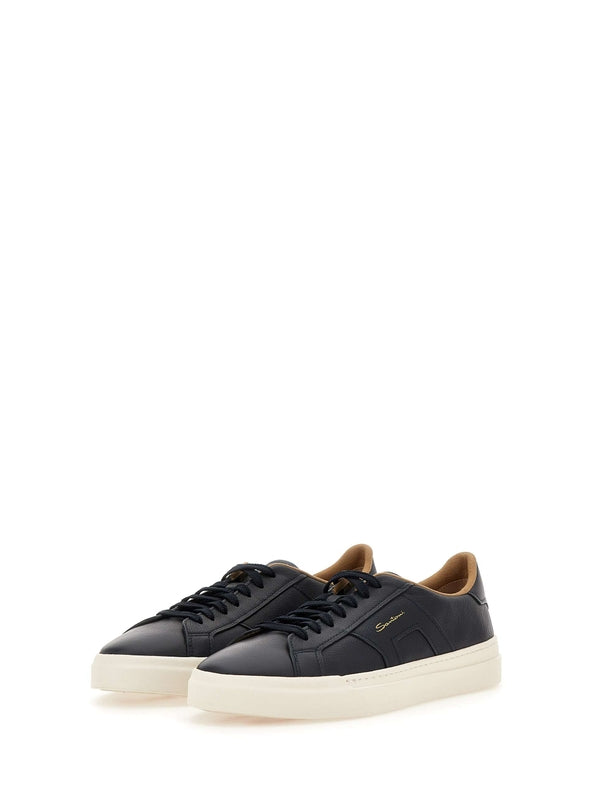 Santoni Navy Low Top Sneakers