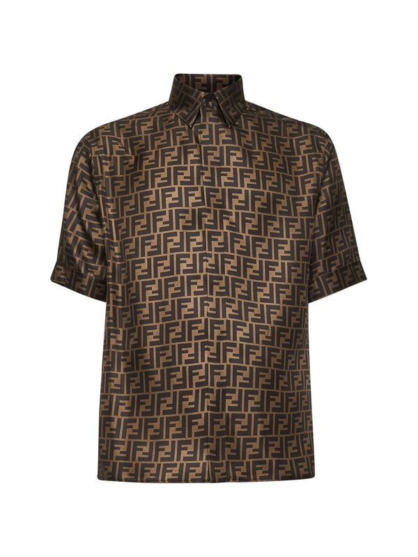 FF Pattern Silk Short Sleeve Shirt
