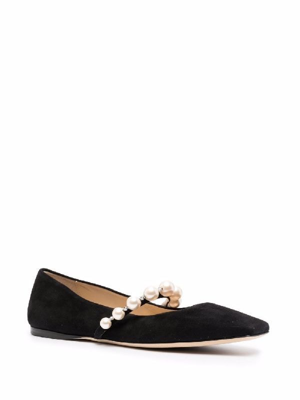 Ade Pearl Strap Suede Flat
  Shoes