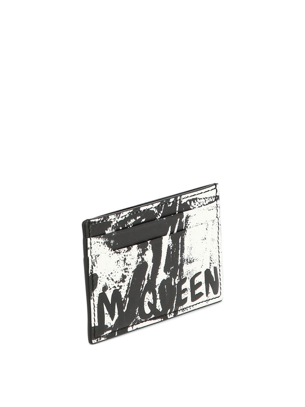 Alexander Mcqueen Black White Card Holders