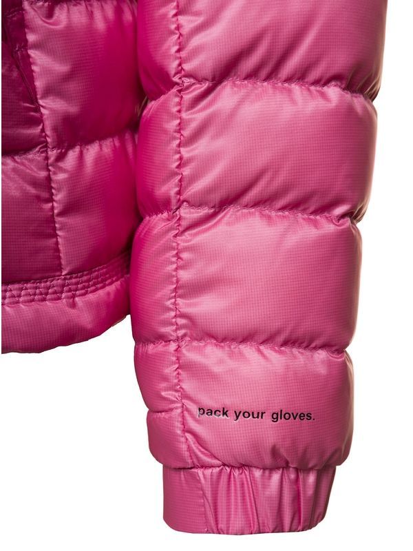 'Walibi' Pink Down Jacket with Logo Patch in Polyamide Woman Down