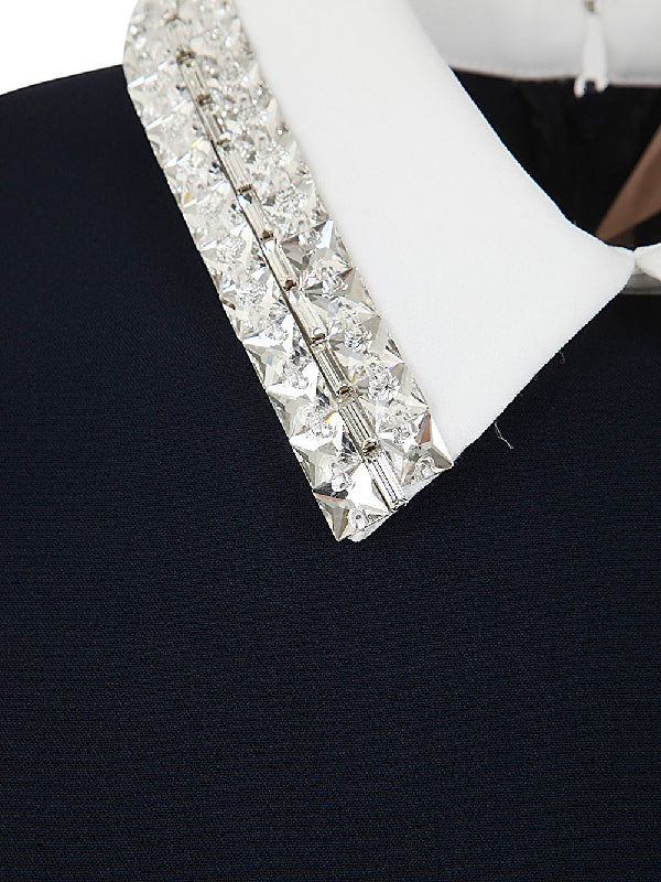 Crystal Decorated Collar Dress