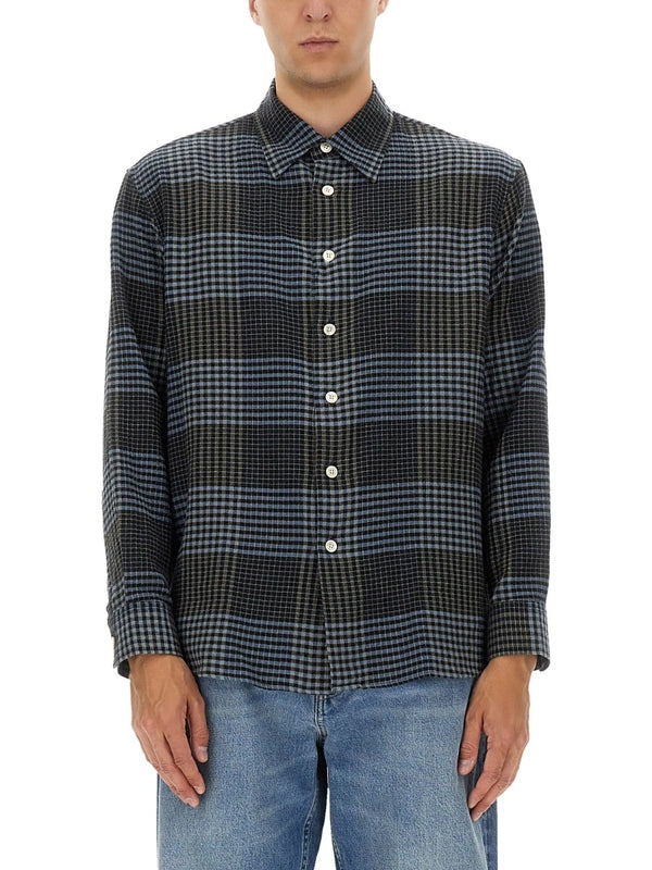Sunflower STUDIO Blue Flannel Check Shirt