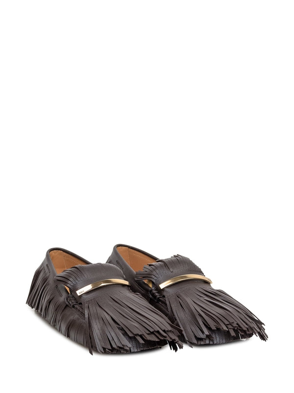 Yoki Gommino Fringe Leather Driving Shoes