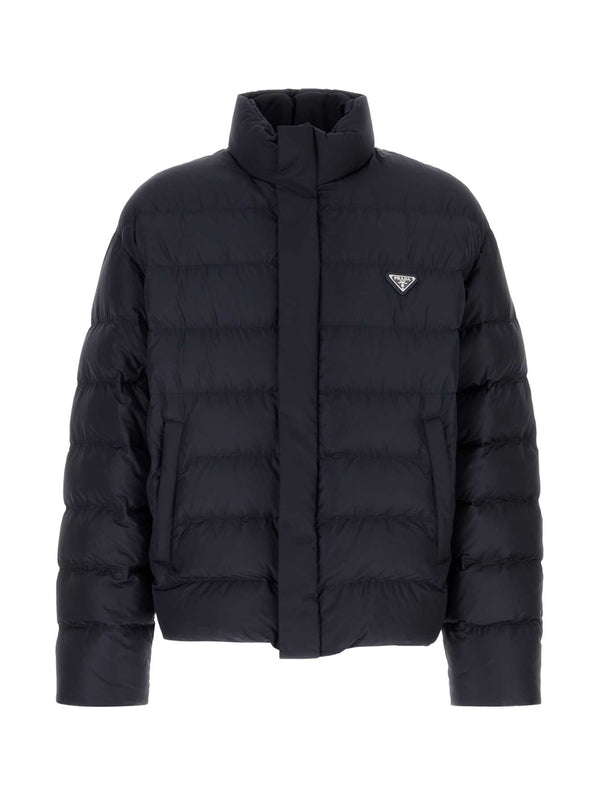 Triangle Logo High-Neck Quilted Padded
  Jacket