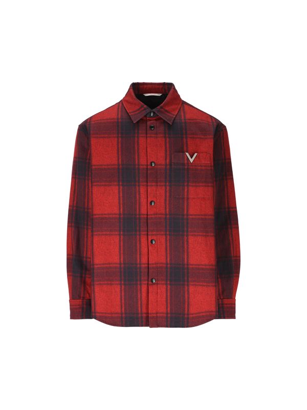 V Logo Pocket Check Shirt