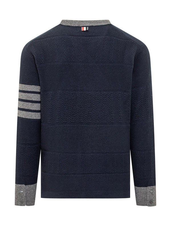 4-Bar Wool Crewneck Knit