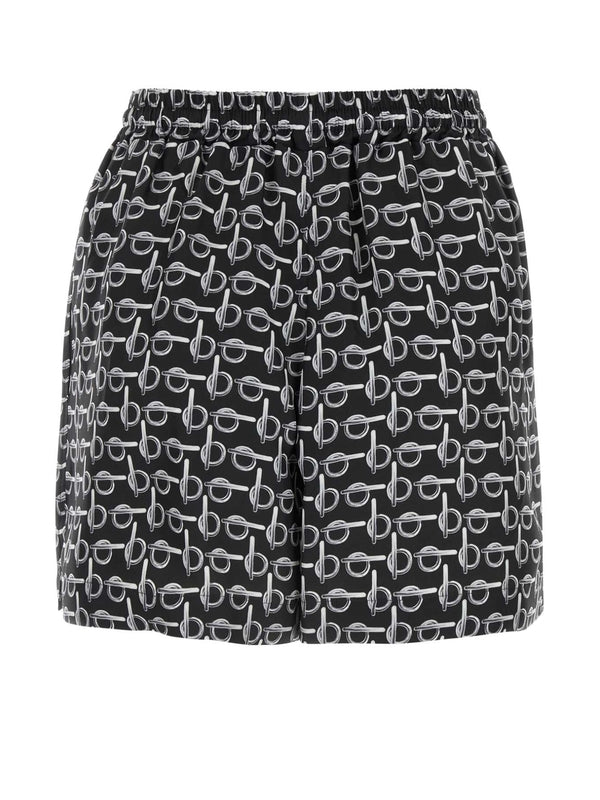 All-Over Pattern Silk Shorts