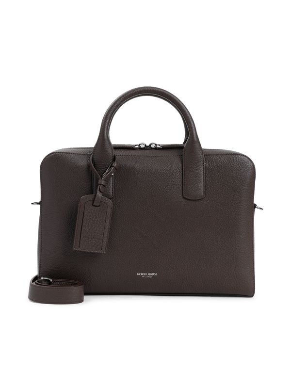 Logo Detail Calfskin Briefcase