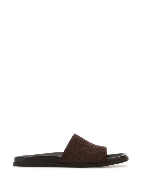 GG Calfskin Suede Sandals