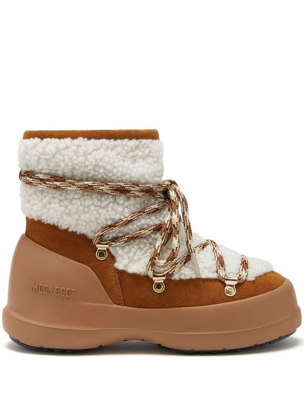 Luna Logo Shearling Lace Up Boots