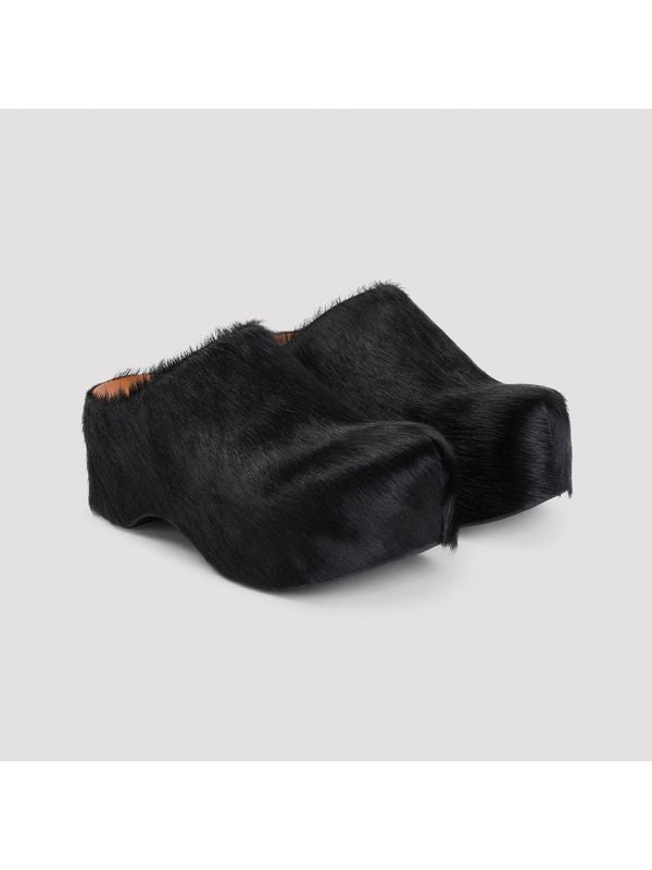 Black Fur Loafer