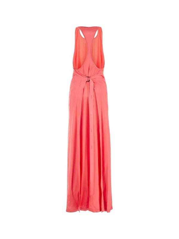 Sleeveless Satin Long Dress