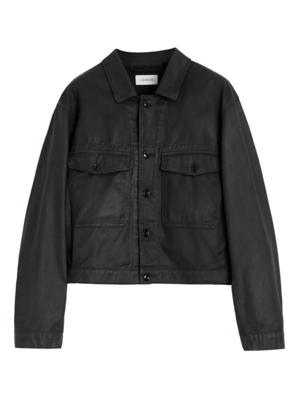 Shiny Coated Medium Trucker Jacket