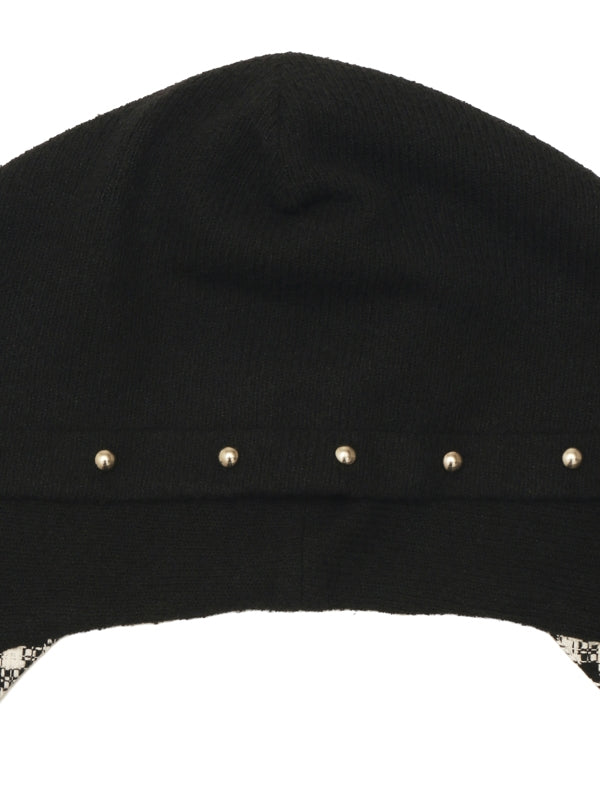 Stud Black Hood Scarf