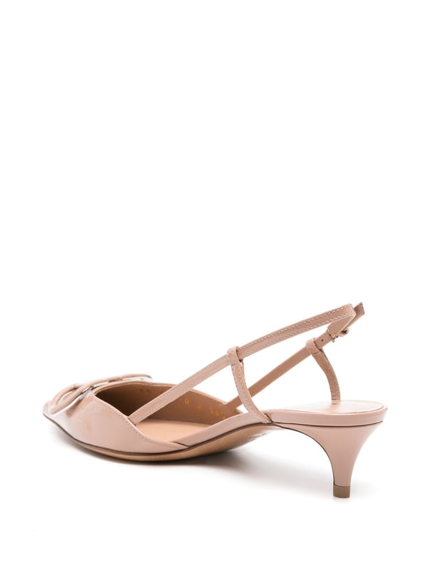 V Logo Patent Leather Slingback Sandal
  Heels