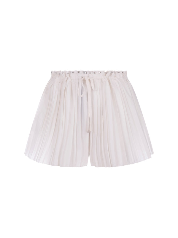 Stud Detail Pleated Shorts