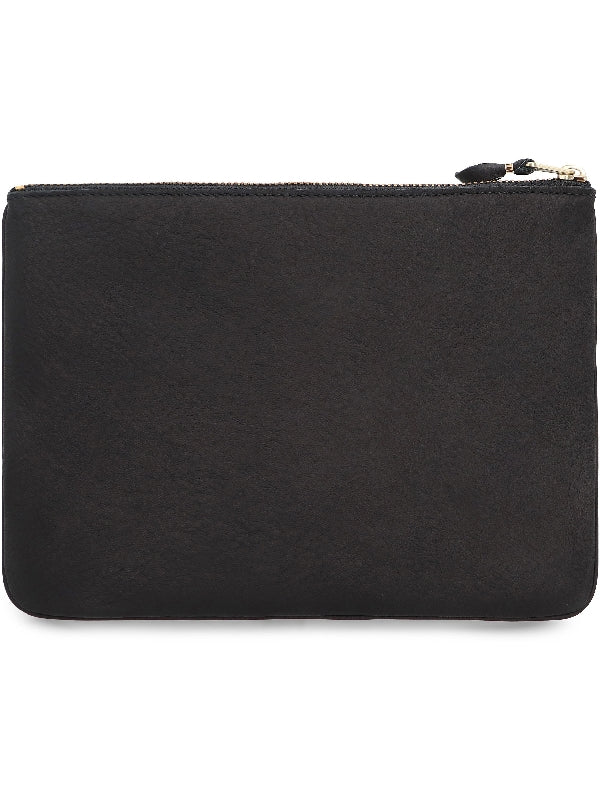 Washed Leather Zip Pouch